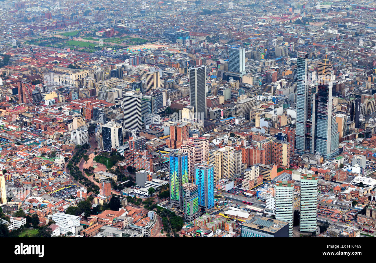 View of downtown Bogota from Monserrate Stock Photo