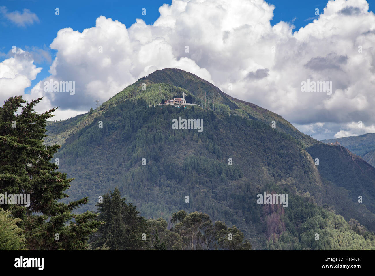 View of Cerro De Guadalupe from Monserrate Stock Photo
