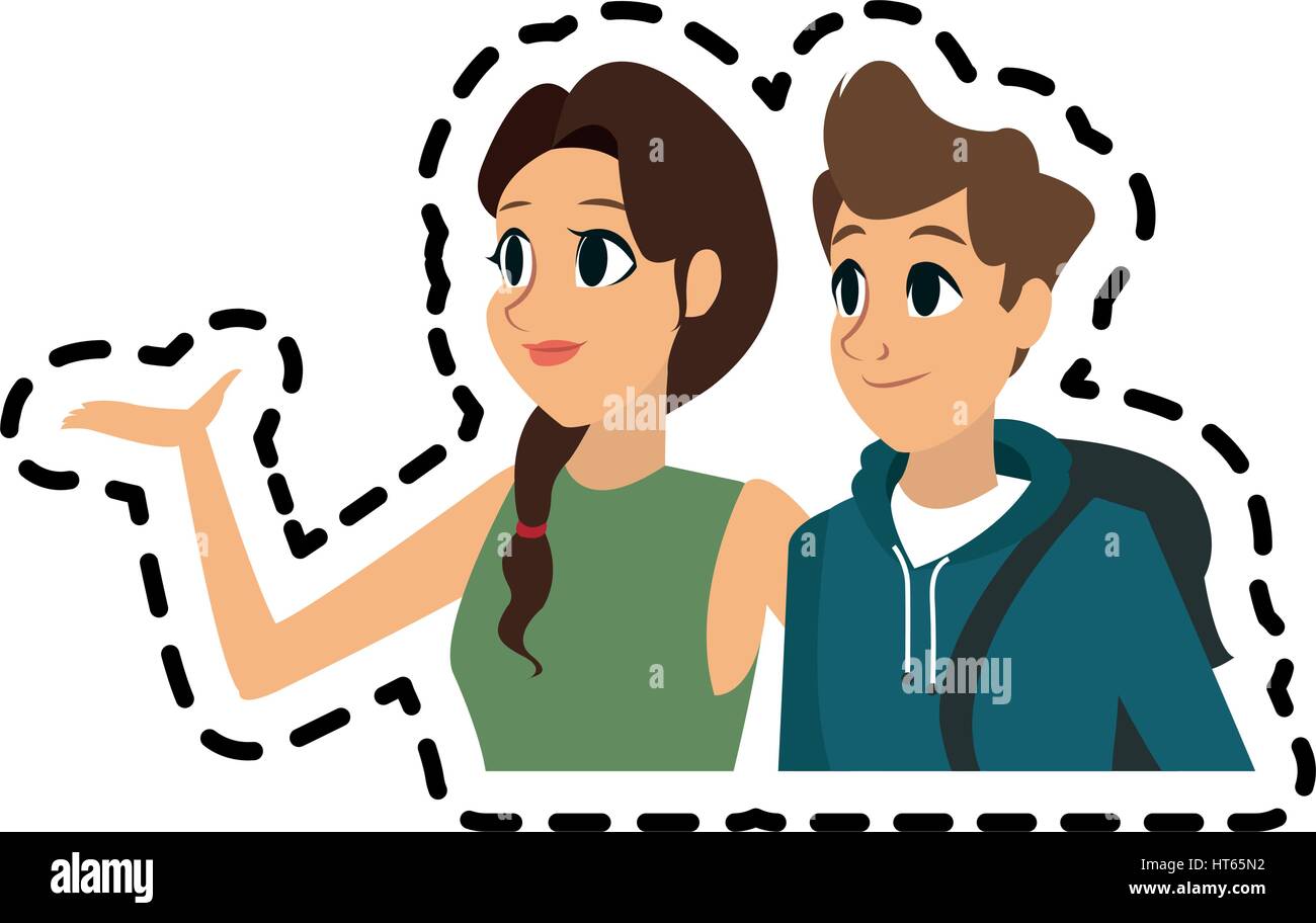 young man and woman icon image Stock Vector Image & Art - Alamy