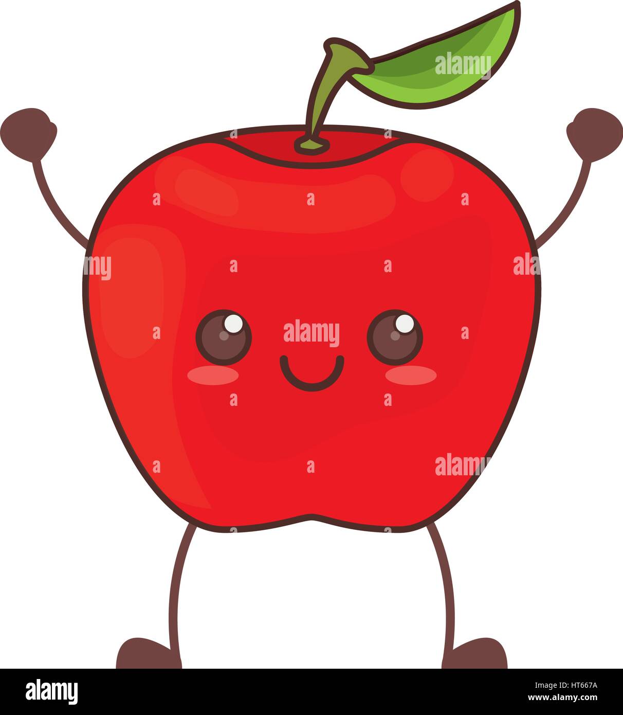 kawaii apple fruit image Stock Vector Image & Art - Alamy