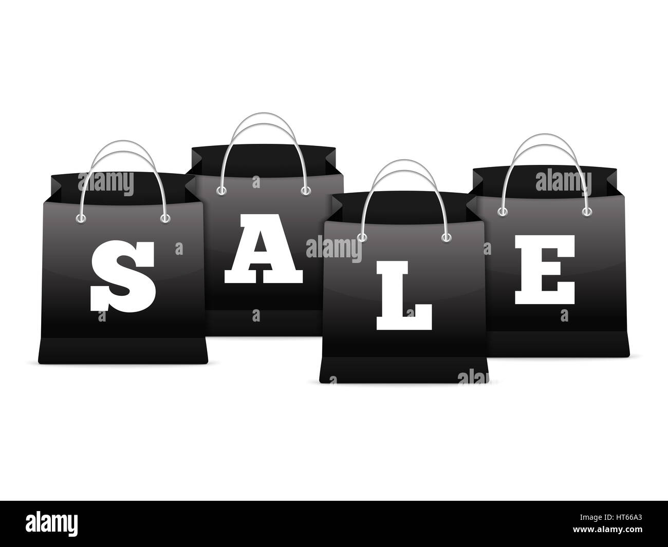 Word Sale on black shopping bags, vector eps10 illustration Stock Photo