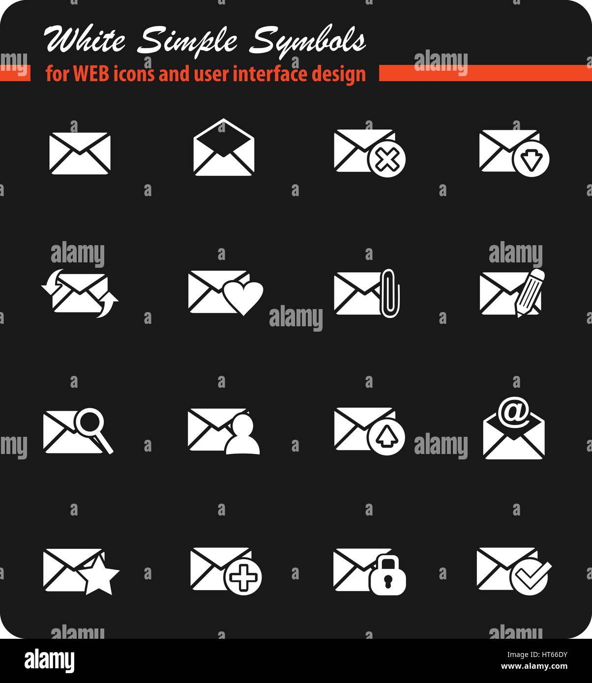 Mail and envelope icon set for web sites and user interface Stock ...