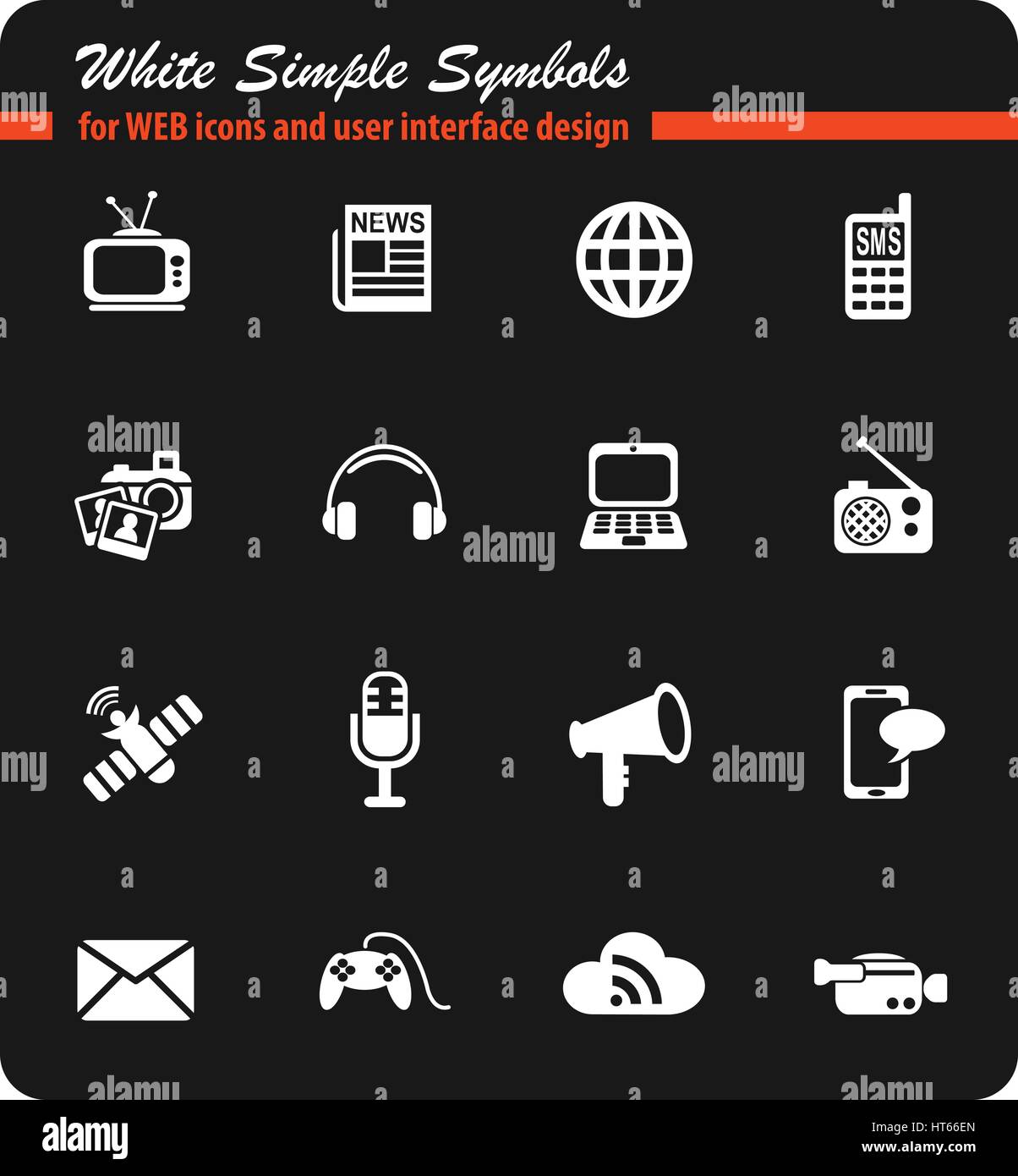 media icons web icons for user interface design Stock Vector Image ...