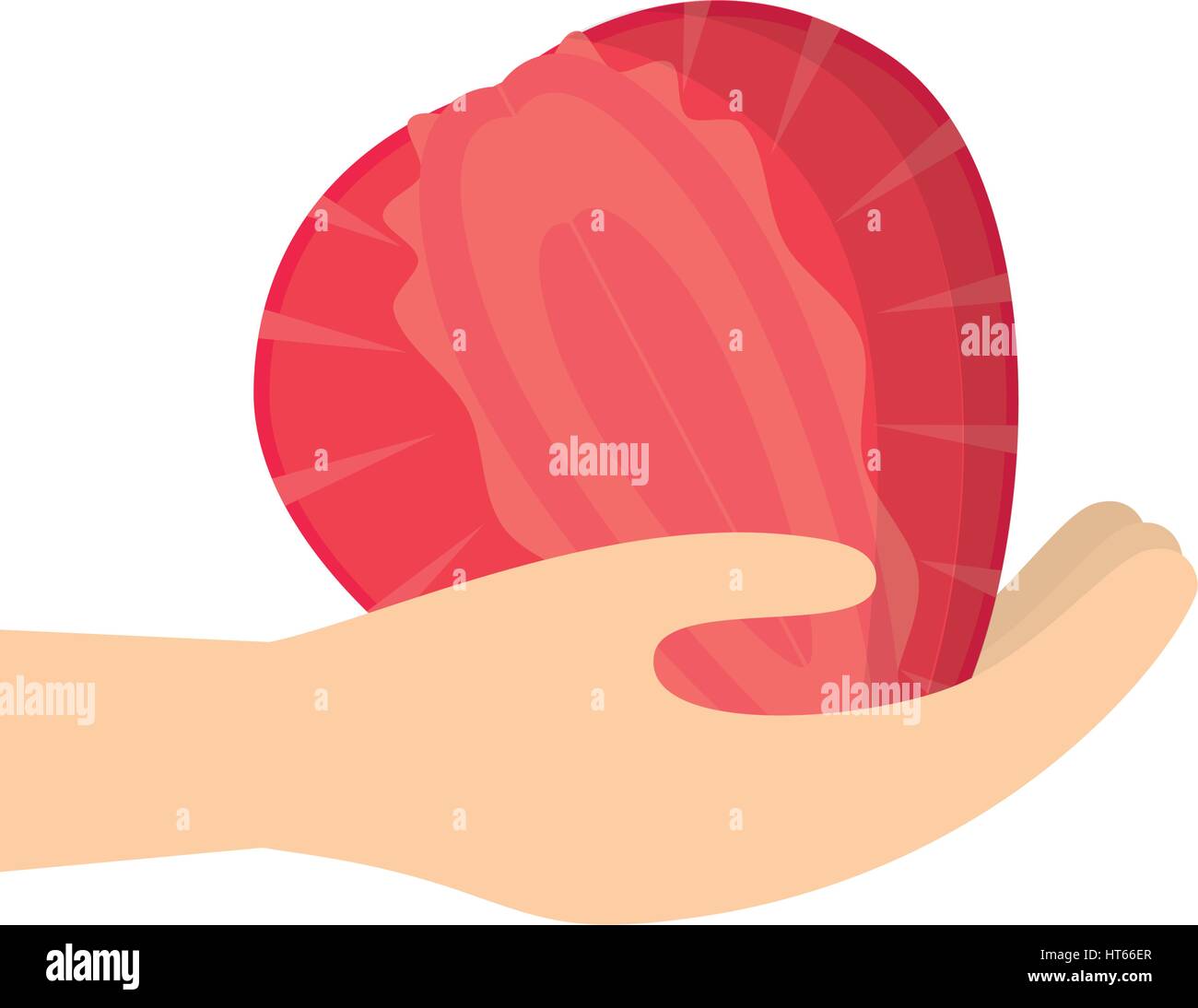 hand holding strawberry fruit Stock Vector