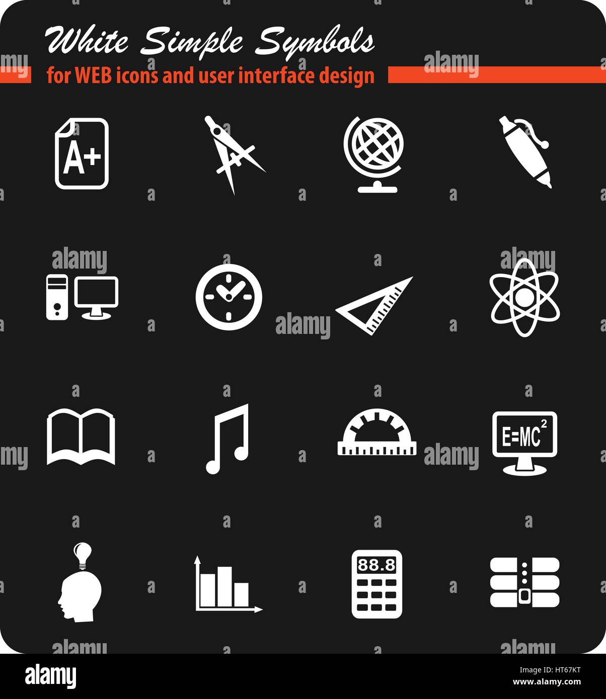 education web icons for user interface design Stock Vector Image & Art ...