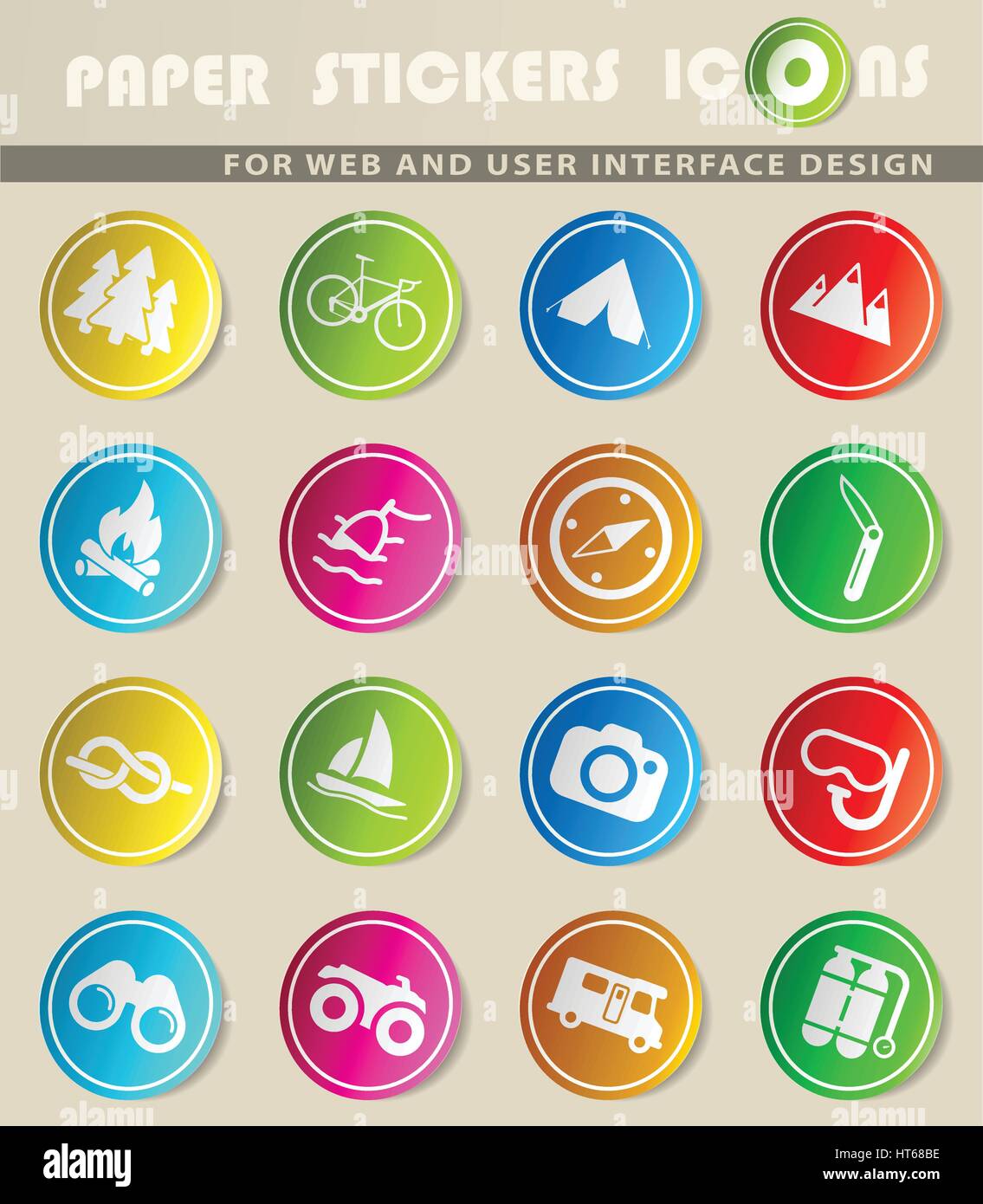 Active recreation simply icons for web and user interface Stock Vector