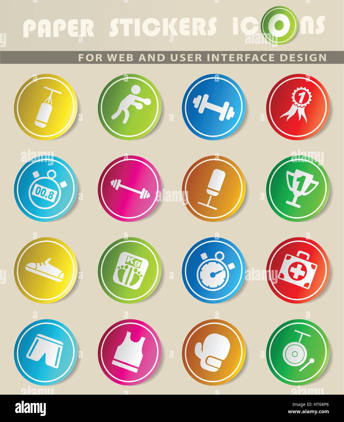 boxing web icons for user interface design Stock Vector Image & Art - Alamy