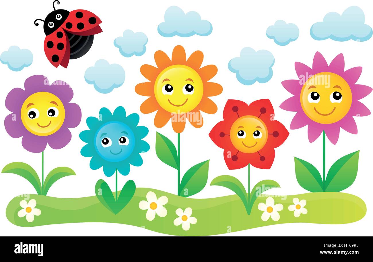 Happy flowers topic image 4 - eps10 vector illustration Stock