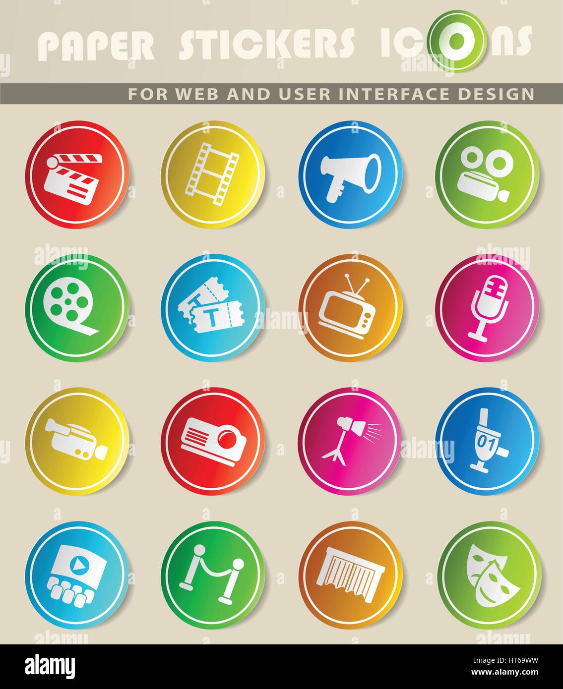 cinema web icons for user interface design Stock Vector Image & Art - Alamy
