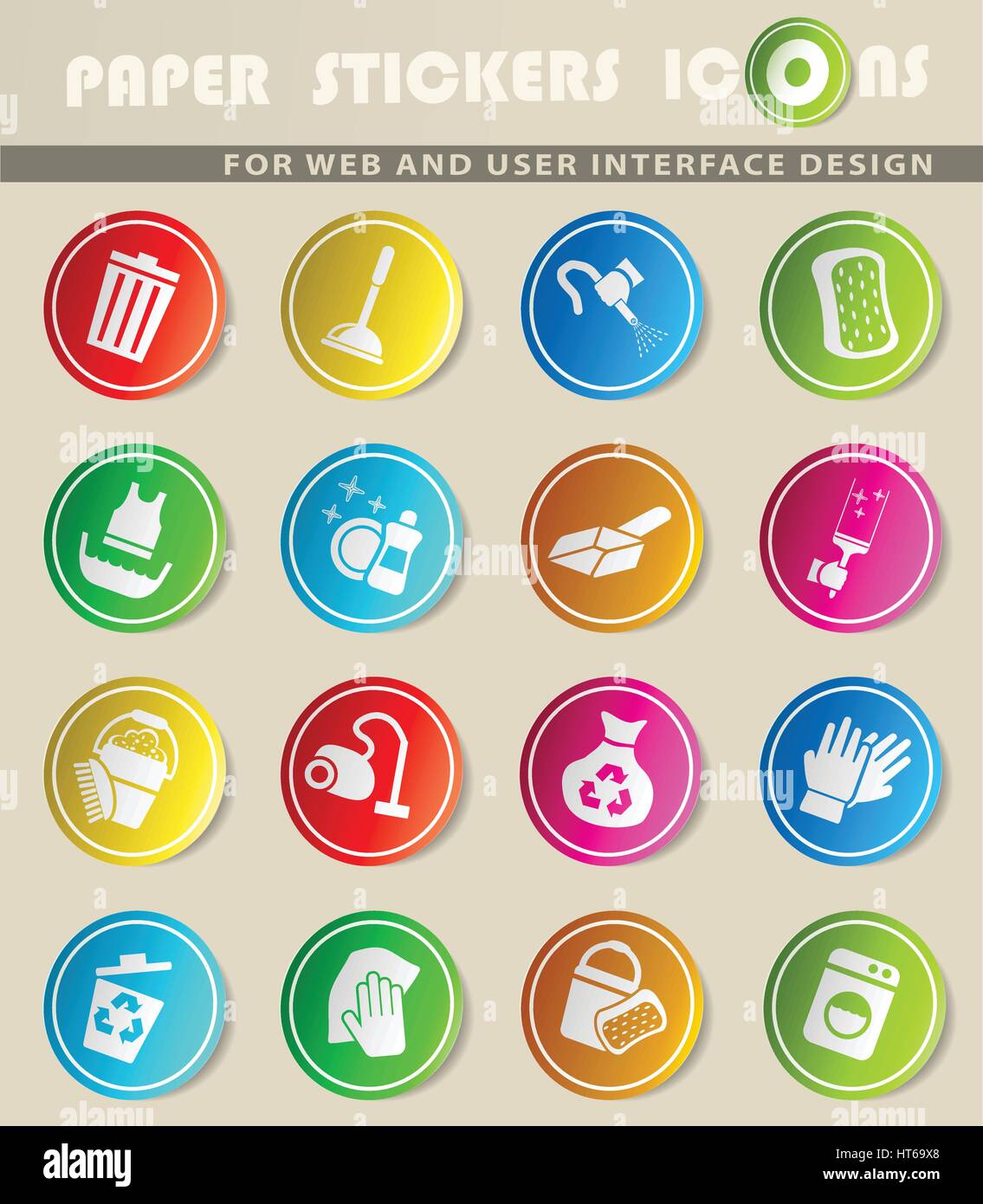 cleaning web icons for user interface design Stock Vector Image & Art ...