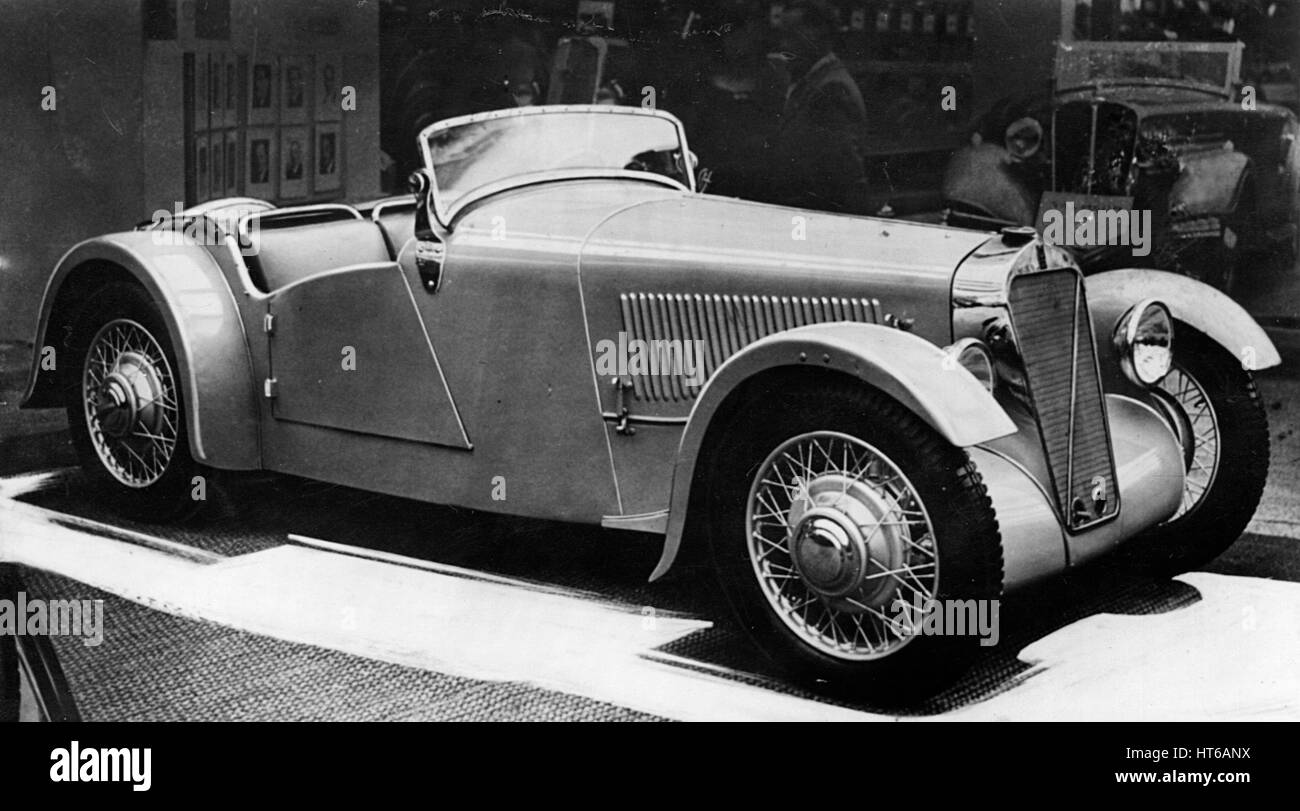 1935 Georges Irat at Motor show Stock Photo