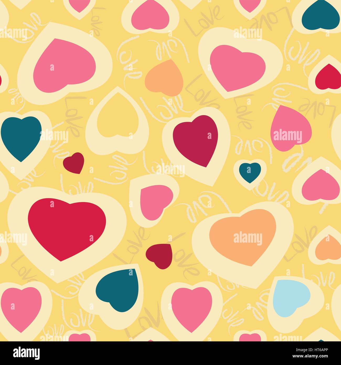 Seamless texture with funny hearts Stock Vector Image & Art - Alamy