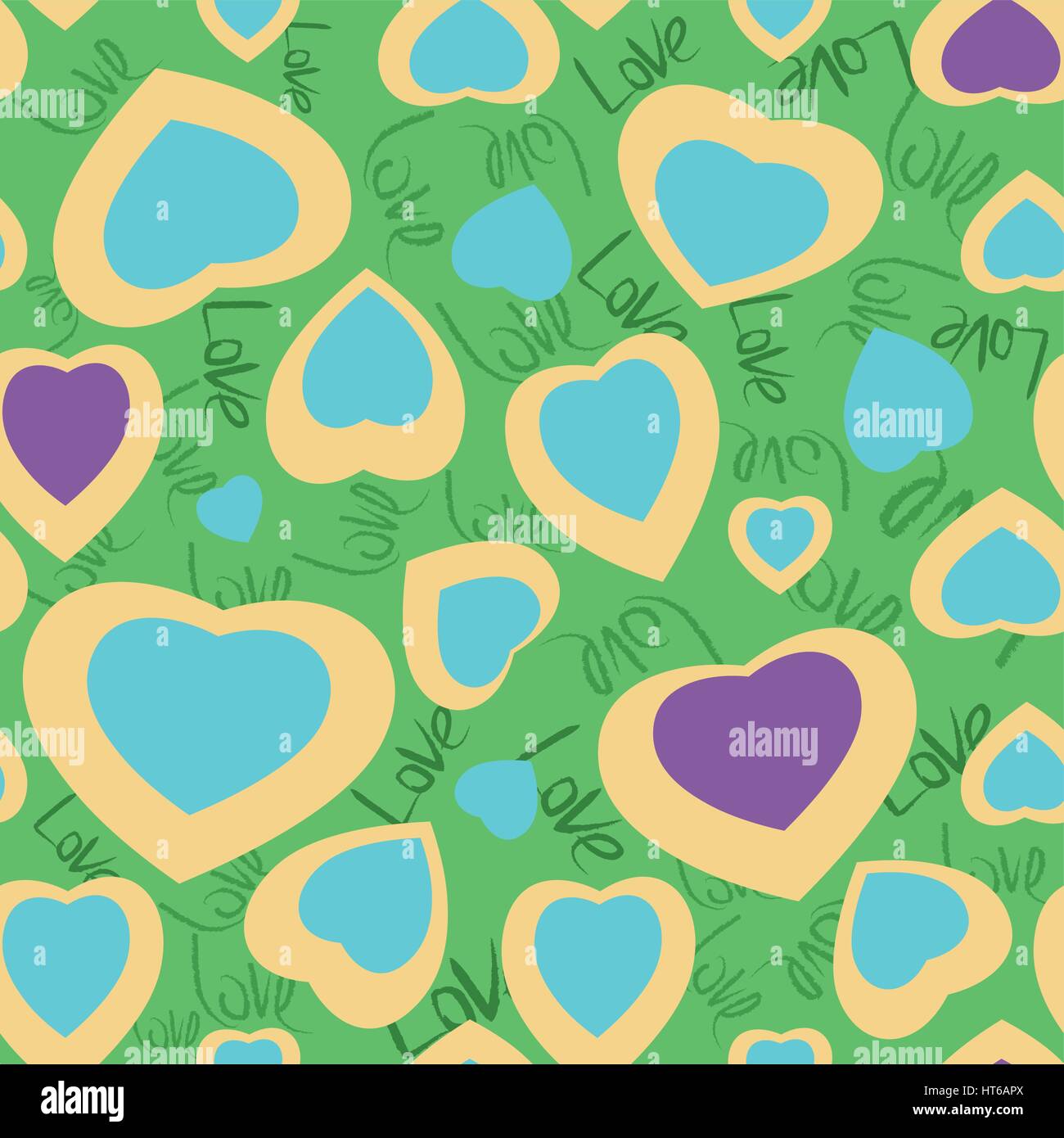 Seamless texture with funny hearts Stock Vector Image & Art - Alamy
