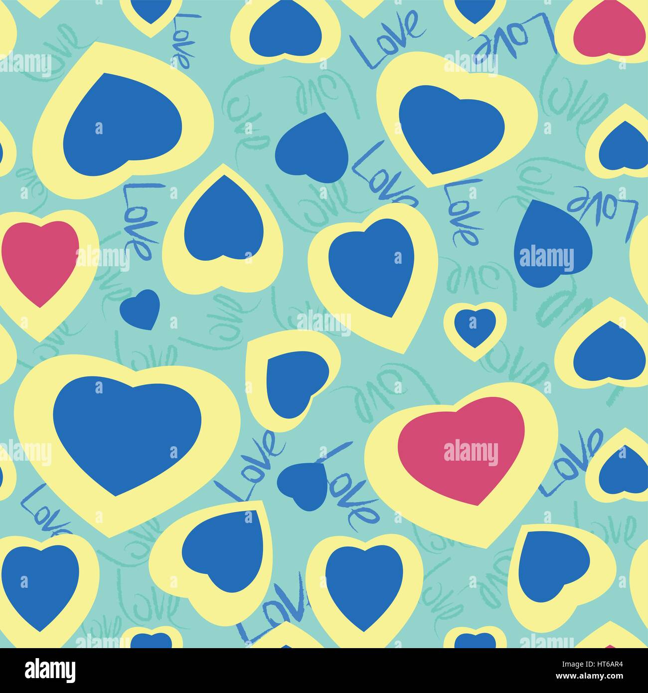 Seamless texture with funny hearts Stock Vector Image & Art - Alamy