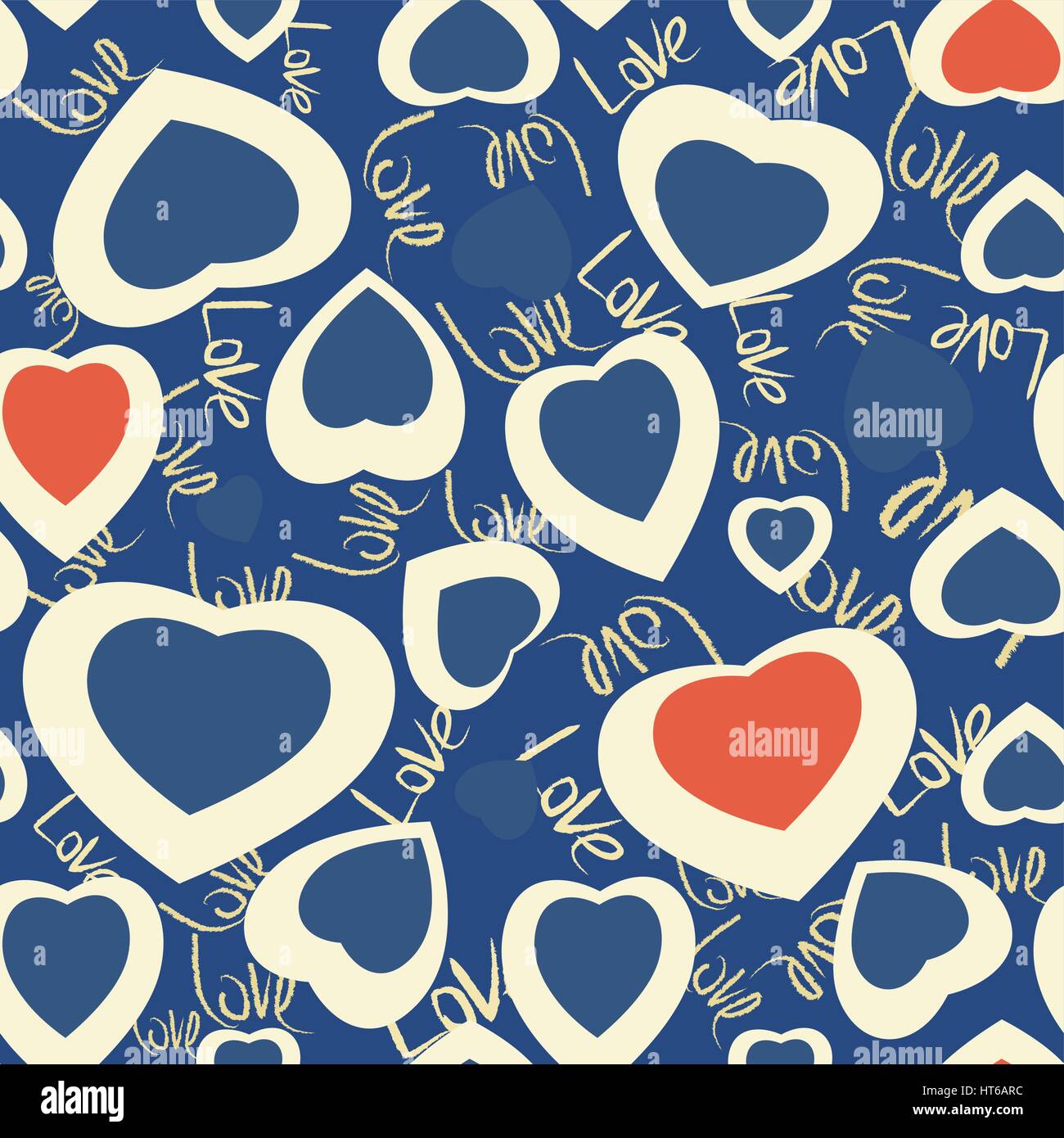 Seamless texture with funny hearts Stock Vector Image & Art - Alamy
