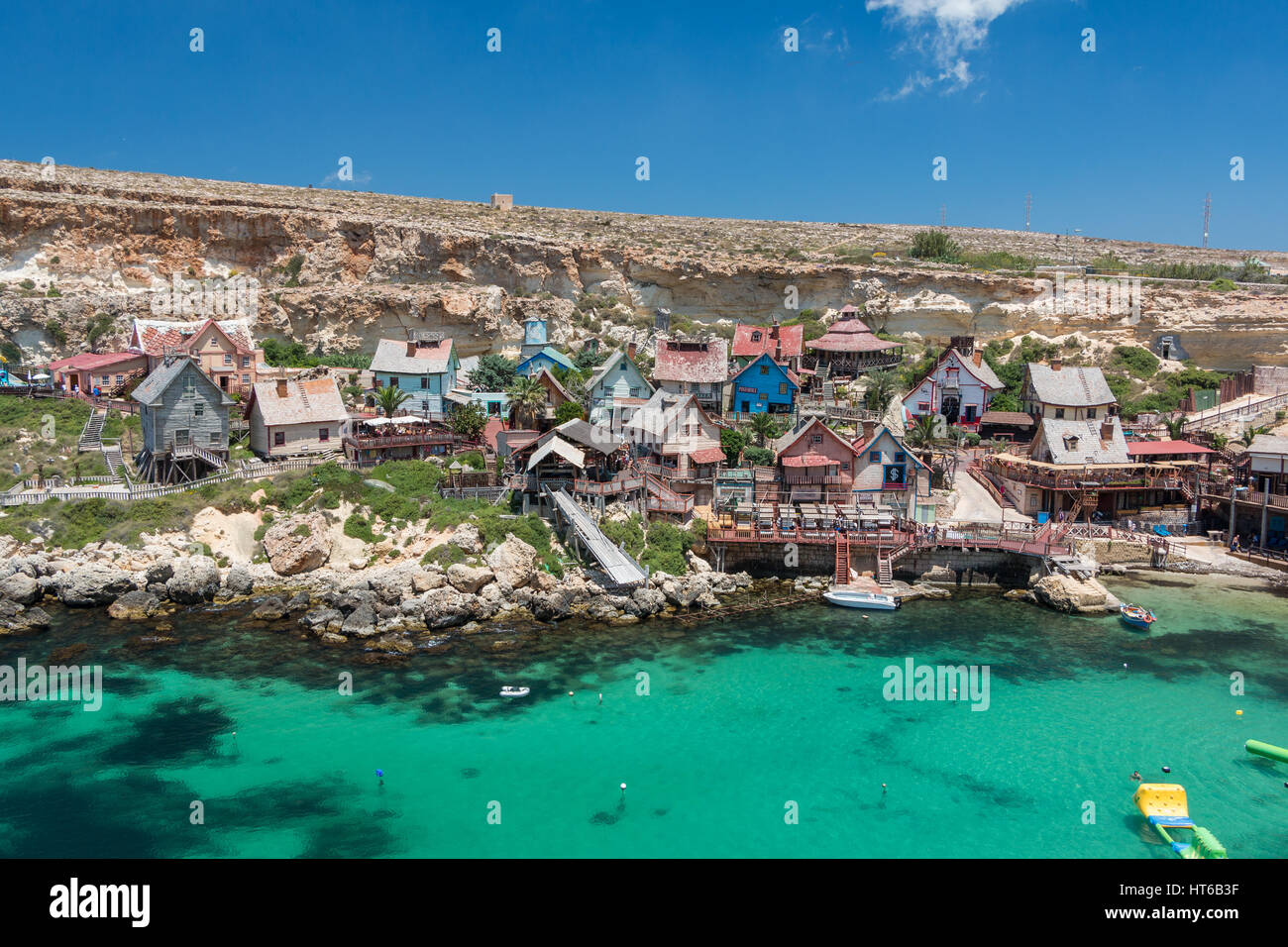 Popeye Village on Malta during the day Stock Photo