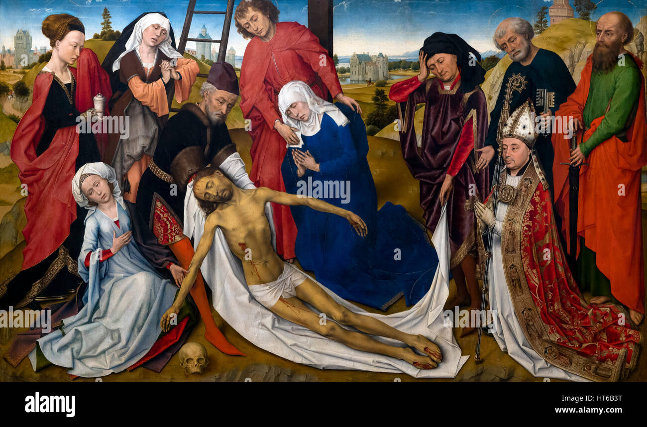 The Lamentation of Christ, by Rogier van der Weyden, circa 1460, Royal Art Gallery, Mauritshuis Museum, The Hague, Netherlands, Europe Stock Photo