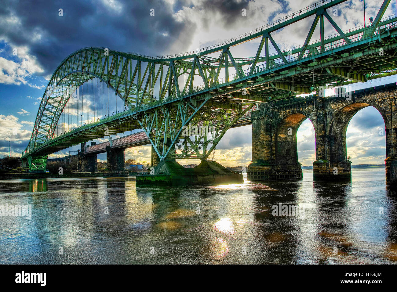 The Queensway bridge over the river Mersey and Manchester ship canal