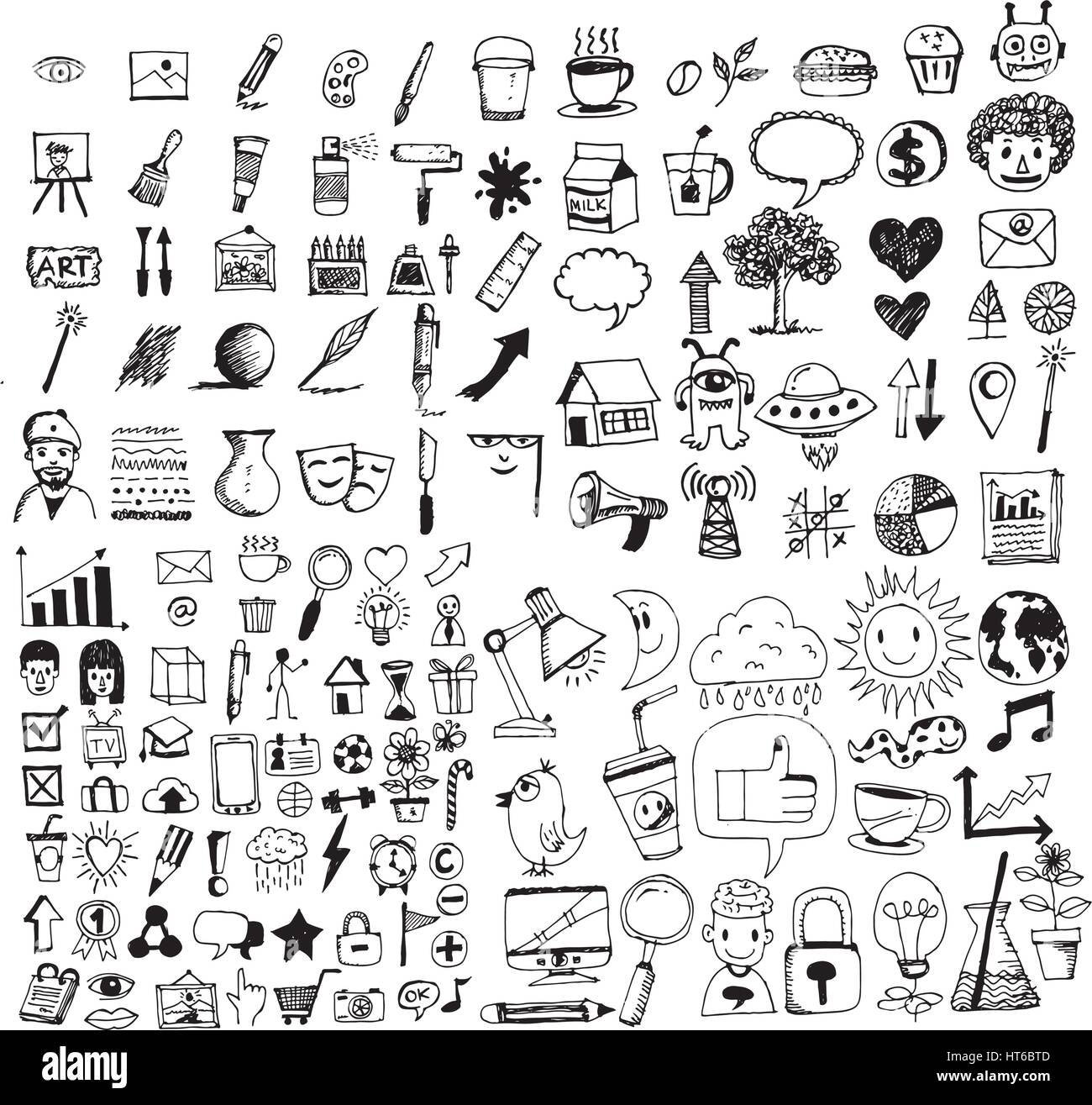 Hand draw business doodle icon illustration design Stock Vector Image ...