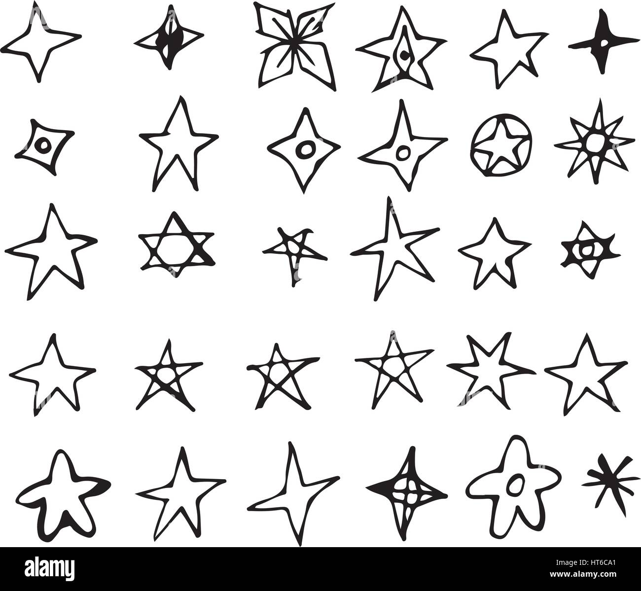 Hand drawn Star Doodle illustration design Stock Vector Image & Art - Alamy