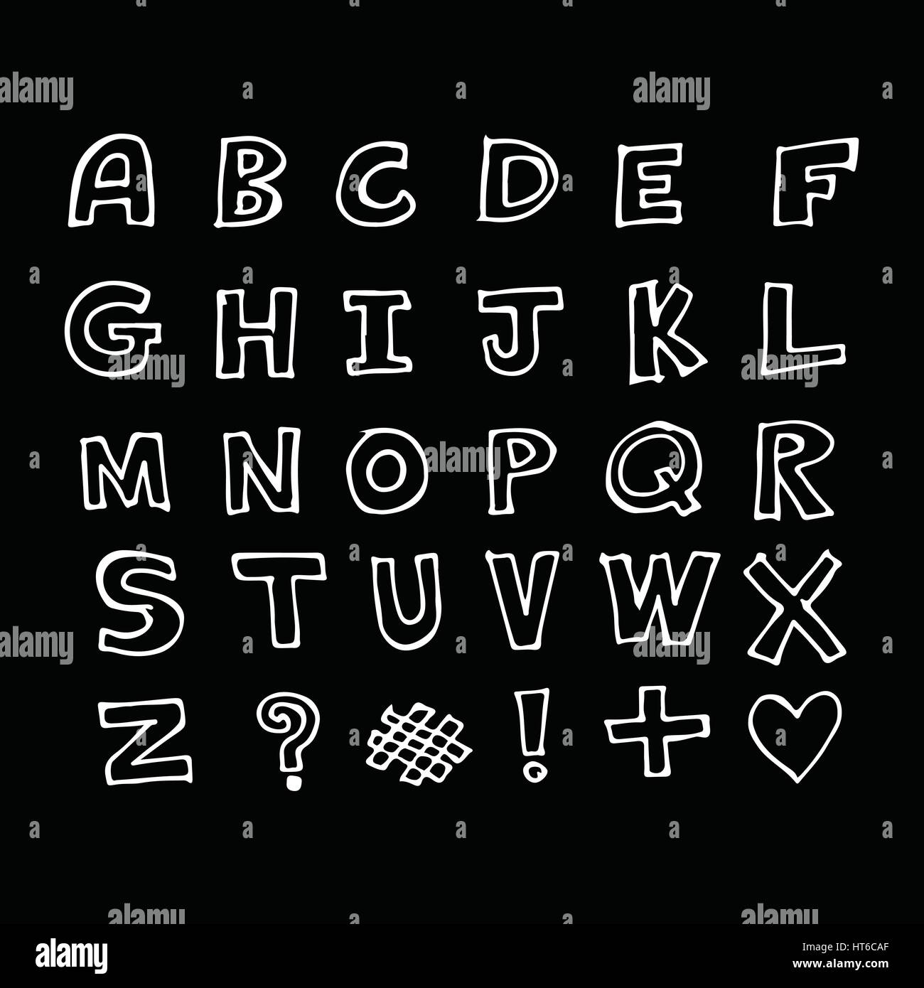 Hand drawn doodle font illustration design Stock Vector Image & Art - Alamy
