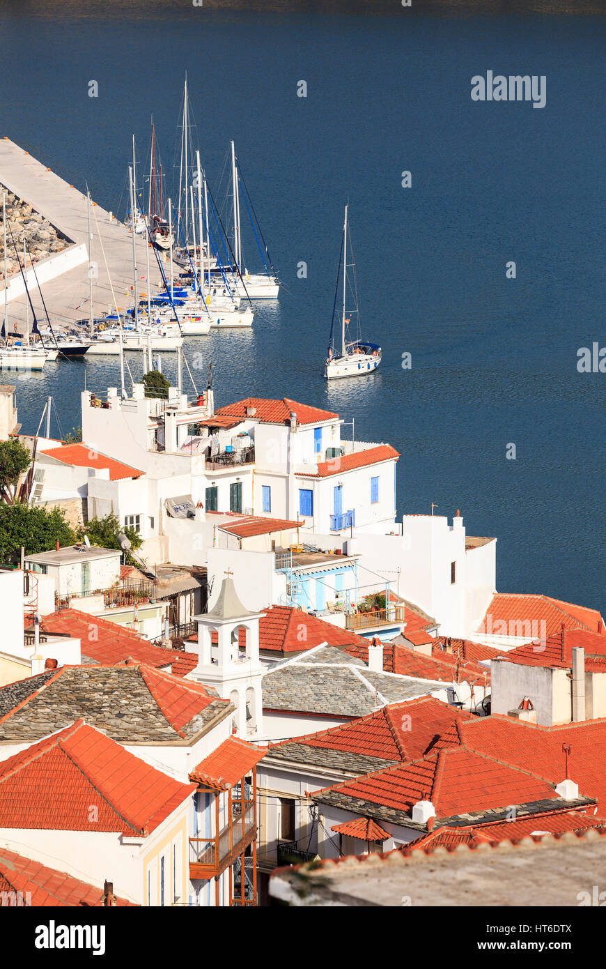 View of Skopelos Town rooftops, Skopelos, Greece Stock Photo - Alamy