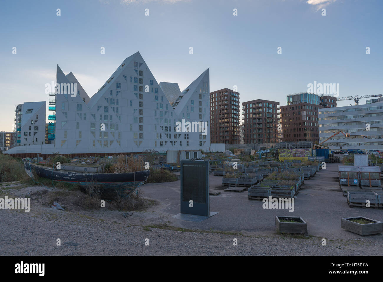 The Isbjerget (Ice  Berg) building in Aarhus Oe, Aaarhus East, an new city quarter at the habor front, Aarhus, North Jutland, Denmark, Europe, Stock Photo