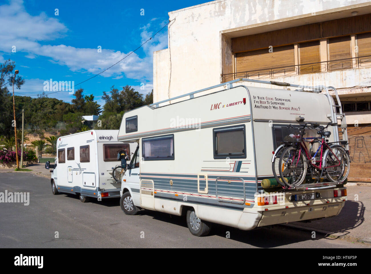 Campervans, Nouveu Talborjt, Agadir, Morocco Stock Photo