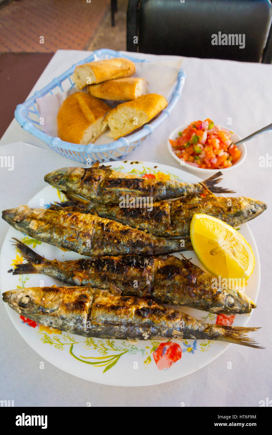 Grilled sardines Mirleft, southern Morocco Stock Photo Alamy