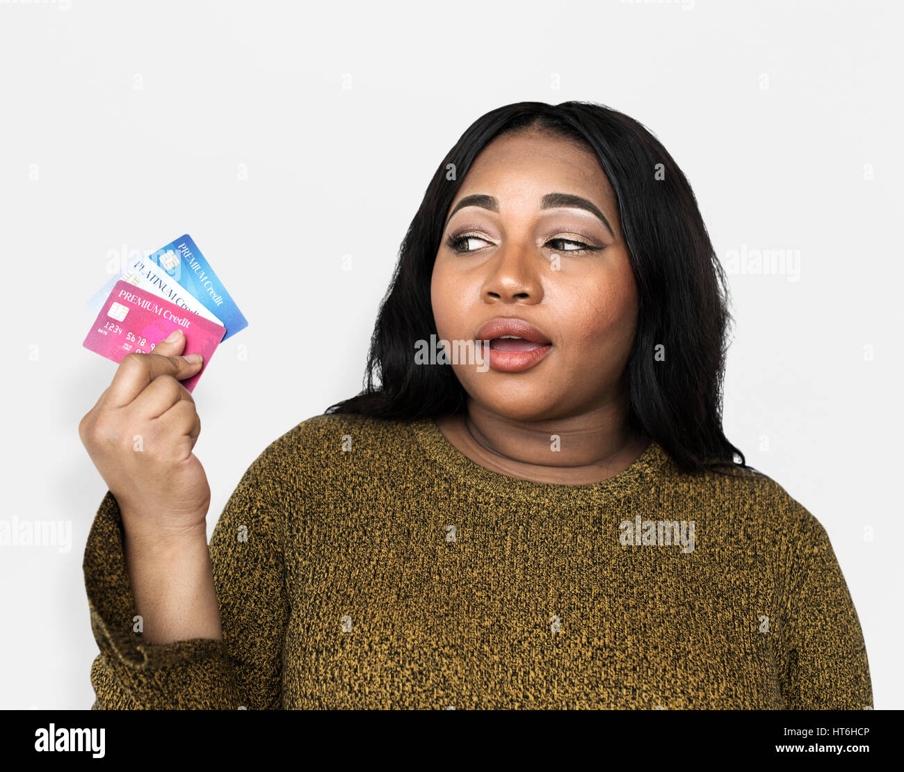 Woman Holdin Credit Cards Concept Stock Photo
