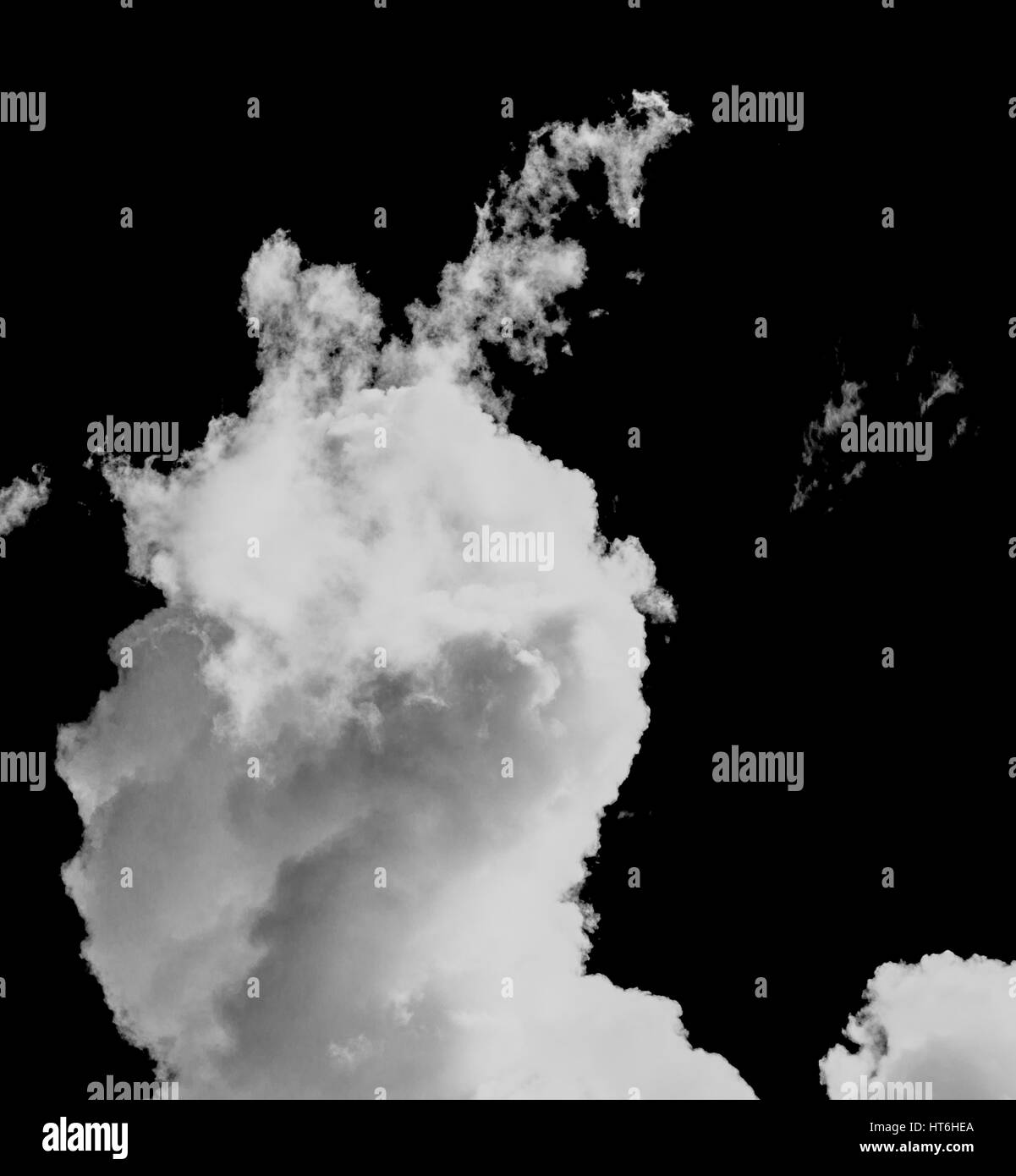 Fluffy white cloud against a black sky Stock Photo - Alamy