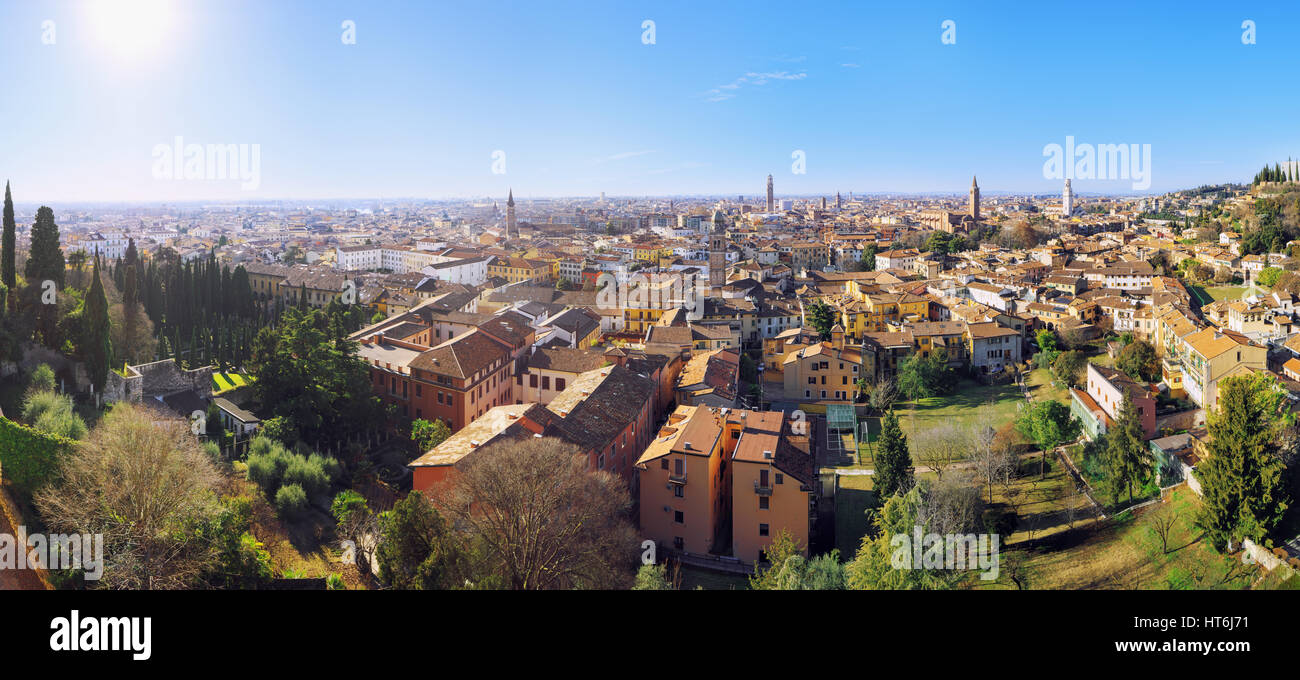 Old Verona town from viewpoint Stock Photo