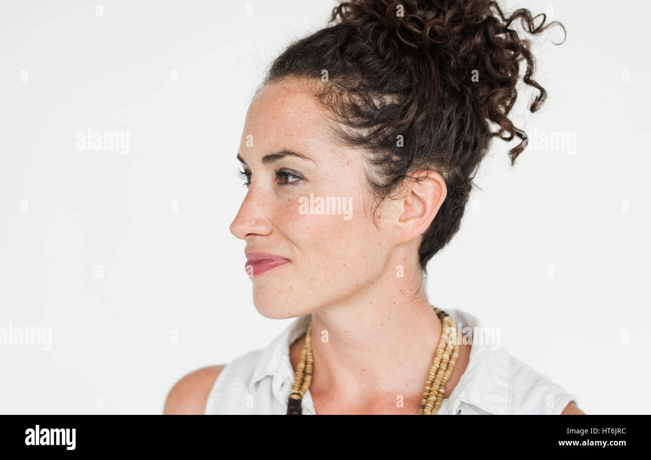 Studio People Shoot Portrait Isolated on White Concept Stock Photo - Alamy