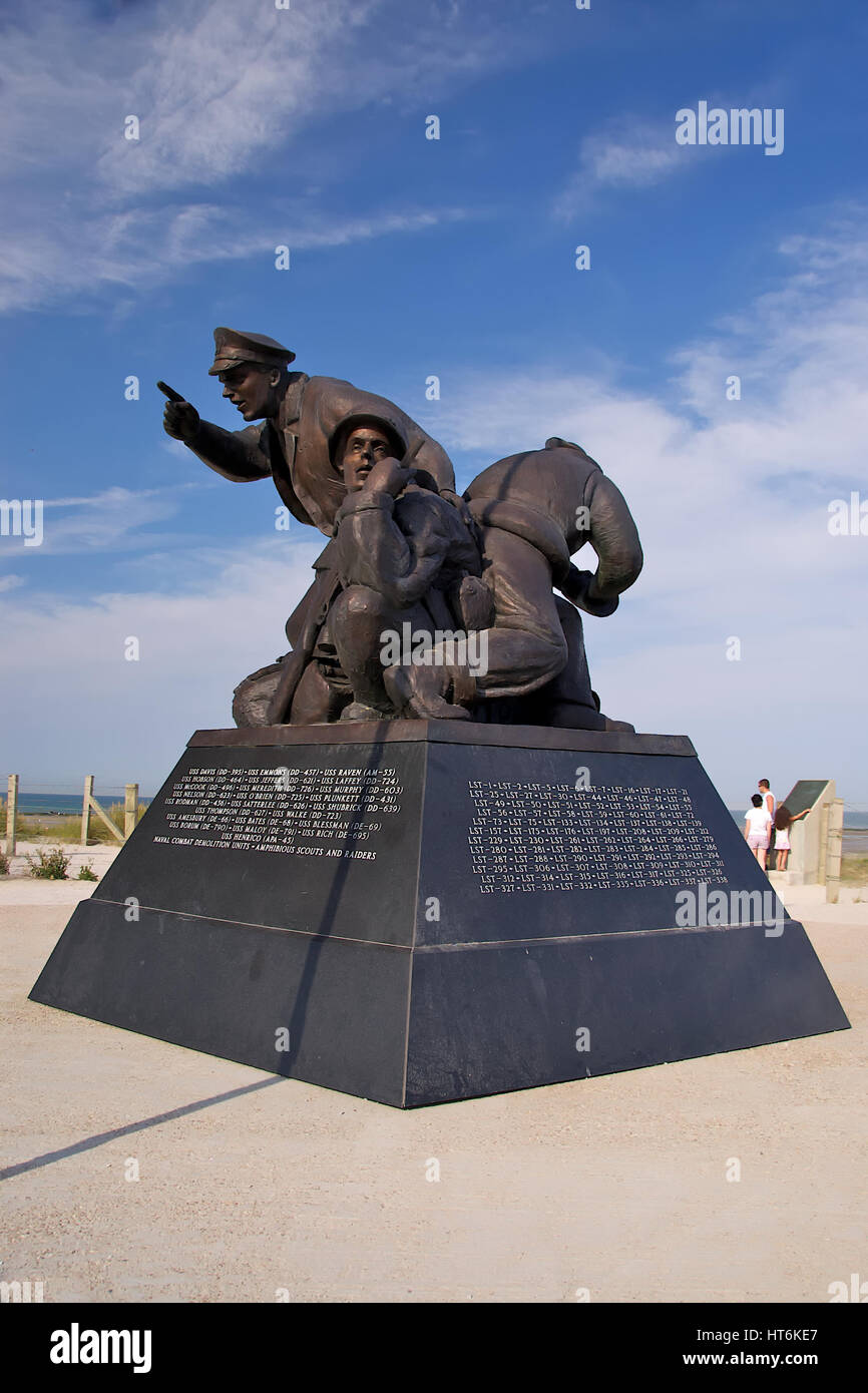 Us navy monument at utah beach normandy france stock photo alamy