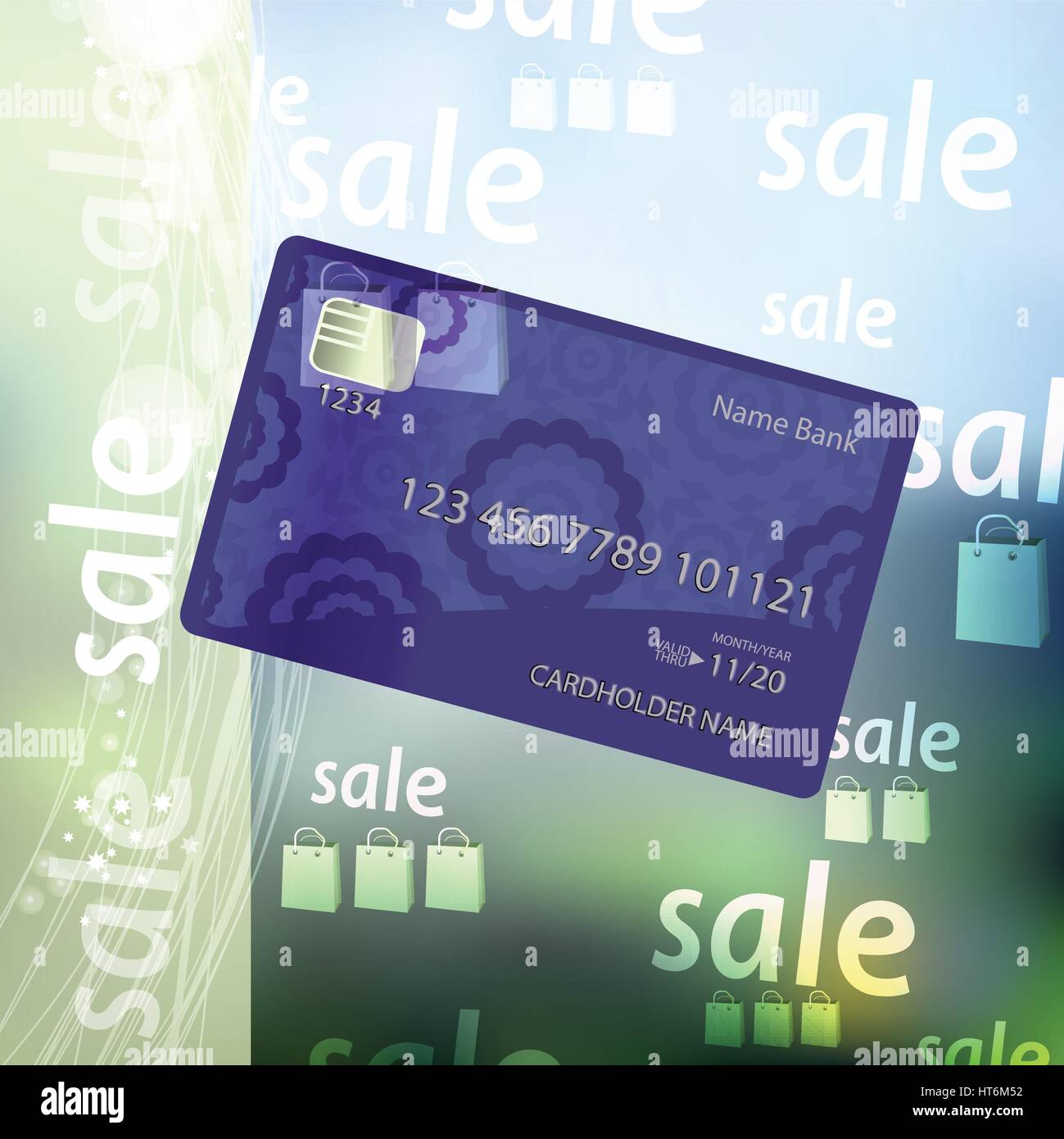 Credit card purple realistic photo background Stock Vector Image & Art