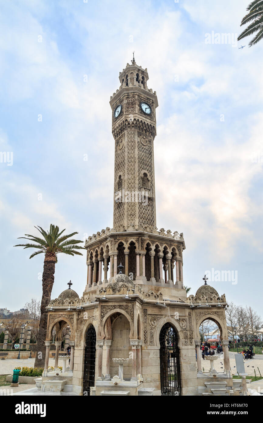 Izmir watch tower (saat kulesi) in konak square in Izmir, Turkey Stock Photo