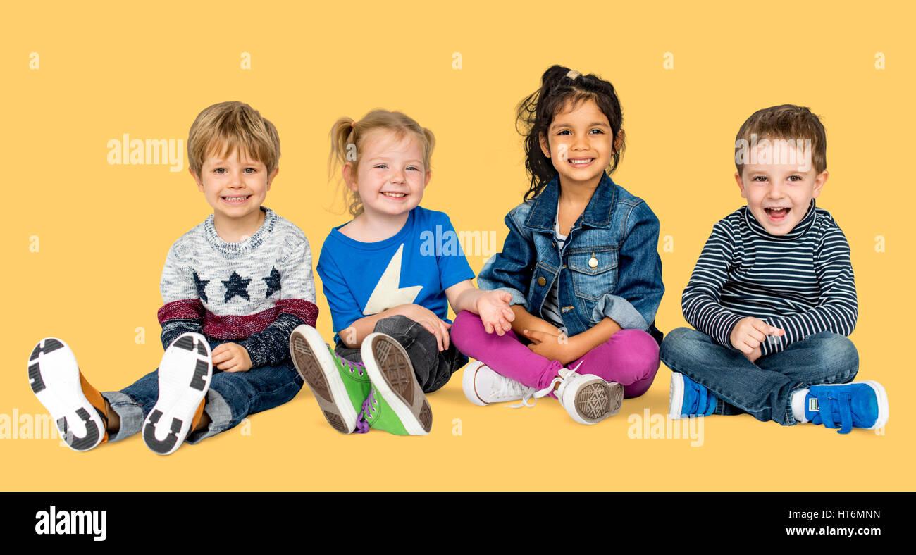 Diversity Of Kids Having Fun Smiling Stock Photo - Alamy