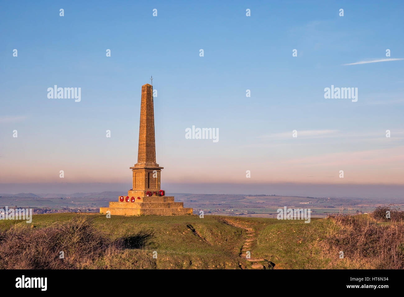Ham Hill War Memorial near Yeovil in Somerset in England Stock Photo