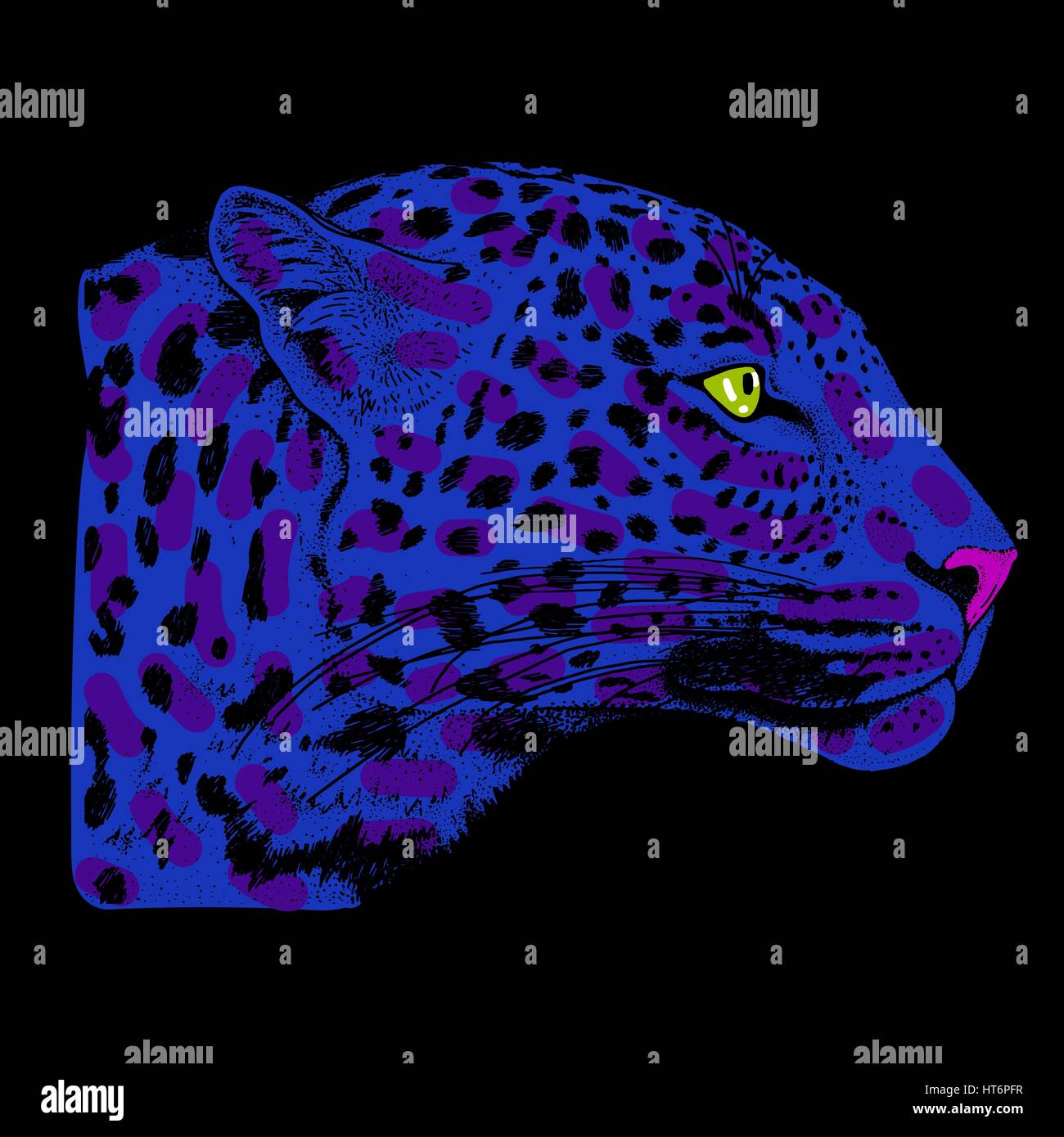 Leopard face tattoo ,Vector illustration, print Stock Vector Image ...