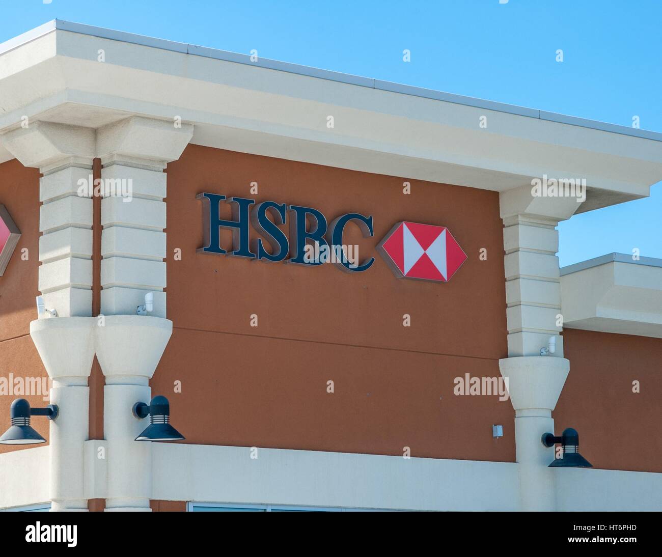 A HSBC Bank branch in Calgary, Alberta, Canada. Stock Photo