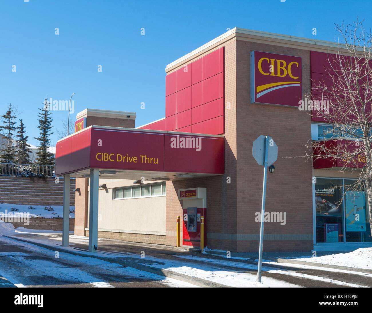 A Canadian Imperial Bank of Canada (CIBC) Bank branch in Calgary, Alberta, Canada. Stock Photo