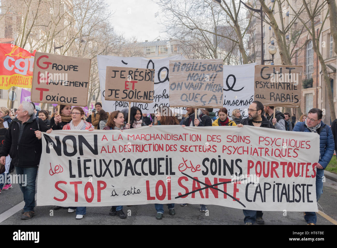 National event in Paris: Health, social and public services Stock Photo