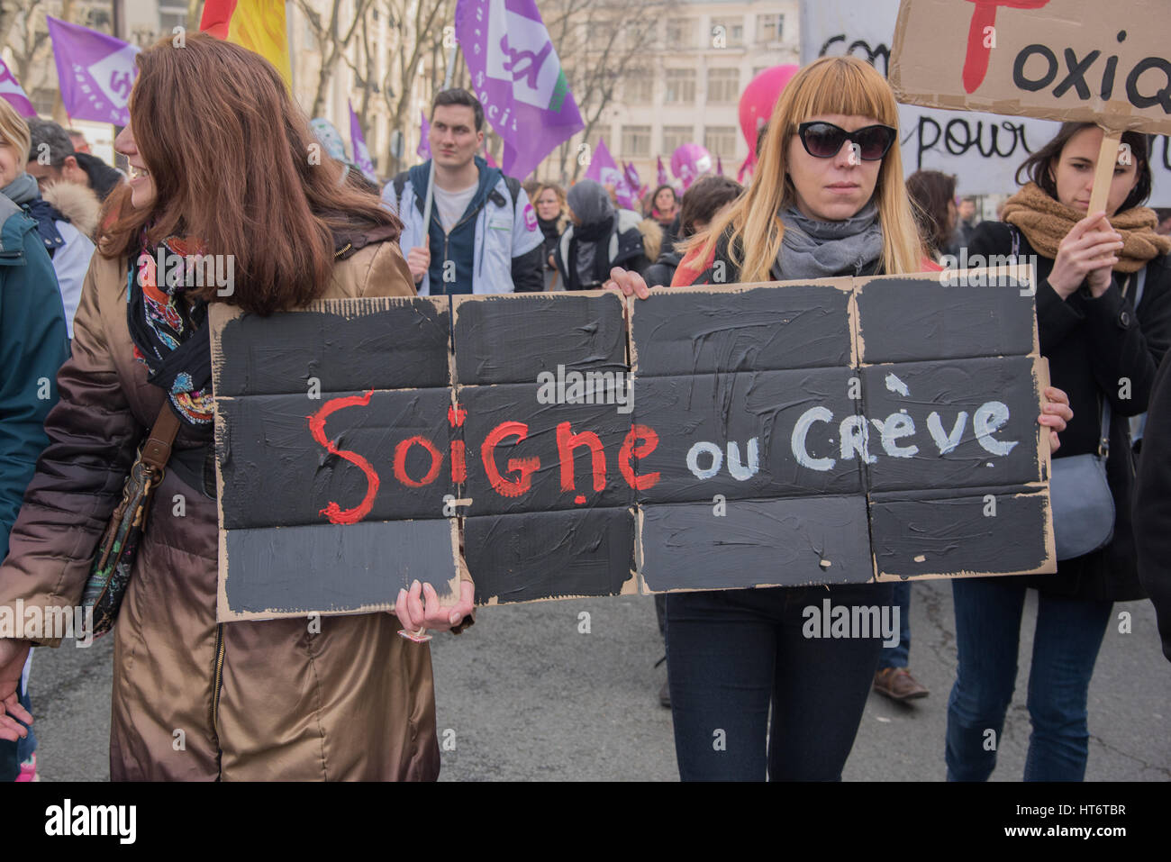 National event in Paris: Health, social and public services Stock Photo