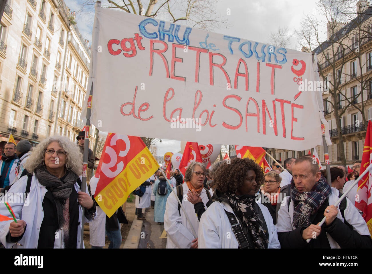 National event in Paris: Health, social and public services Stock Photo