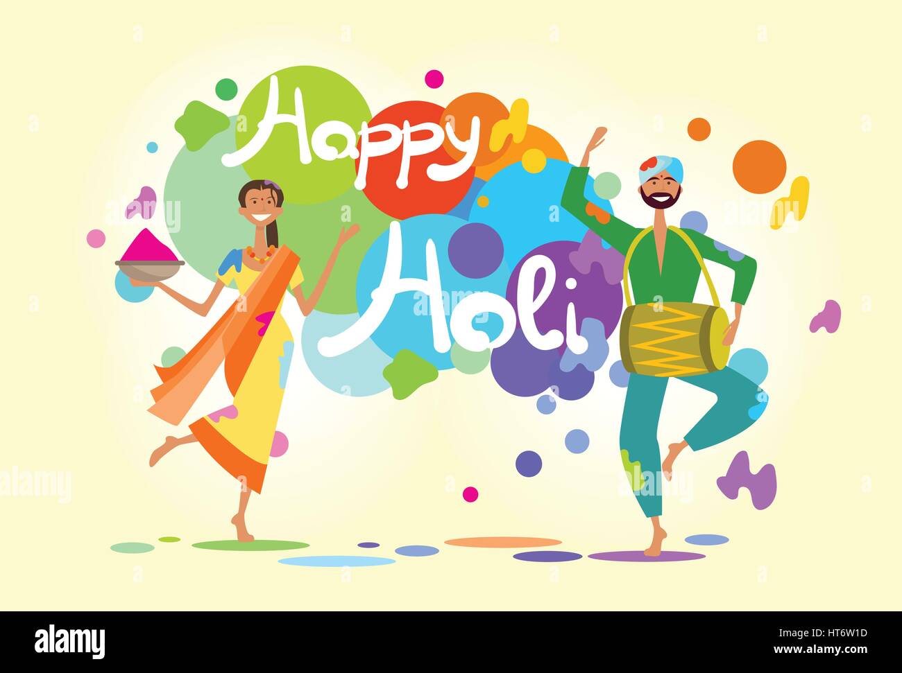 Happy Holi Religious India Holiday Traditional Celebration Greeting
