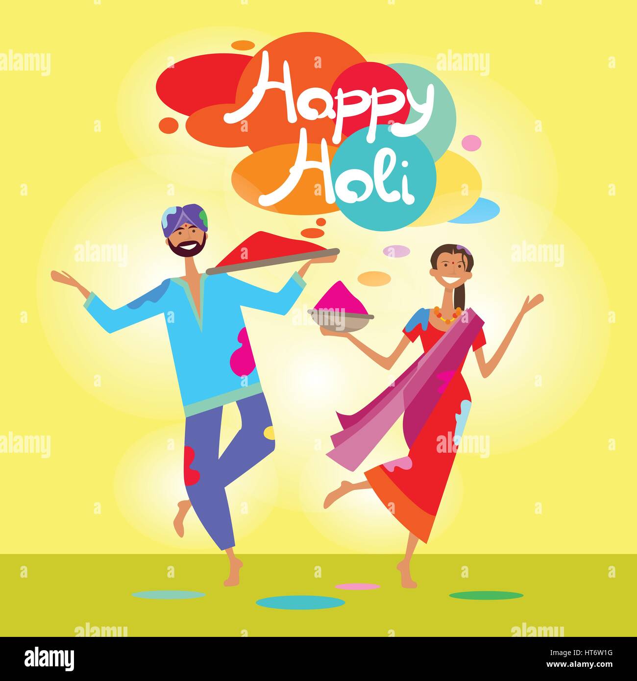 Happy Holi Religious India Holiday Traditional Celebration Greeting