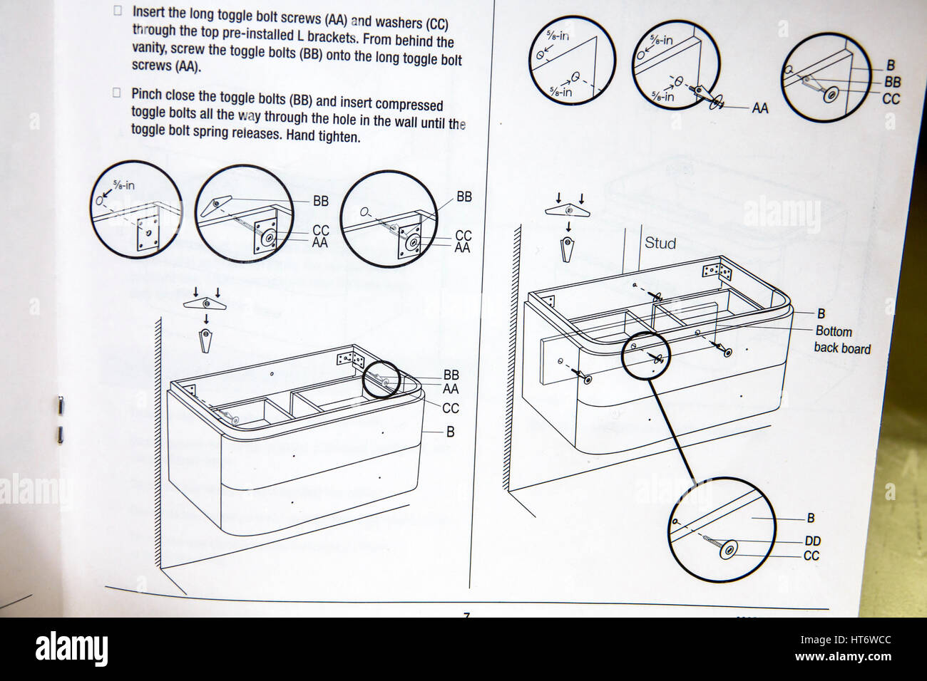 Florida South,Miami,Home Depot Big-Box,bathroom sink vanity,assembly instructions,diagram,how to,visitors travel traveling tour tourist tourism landma Stock Photo