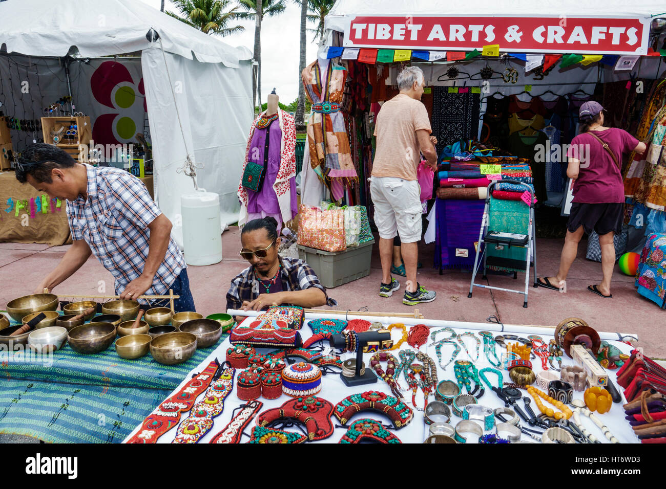 Miami Beach Florida Art Deco Weekend community festival vendor Stock