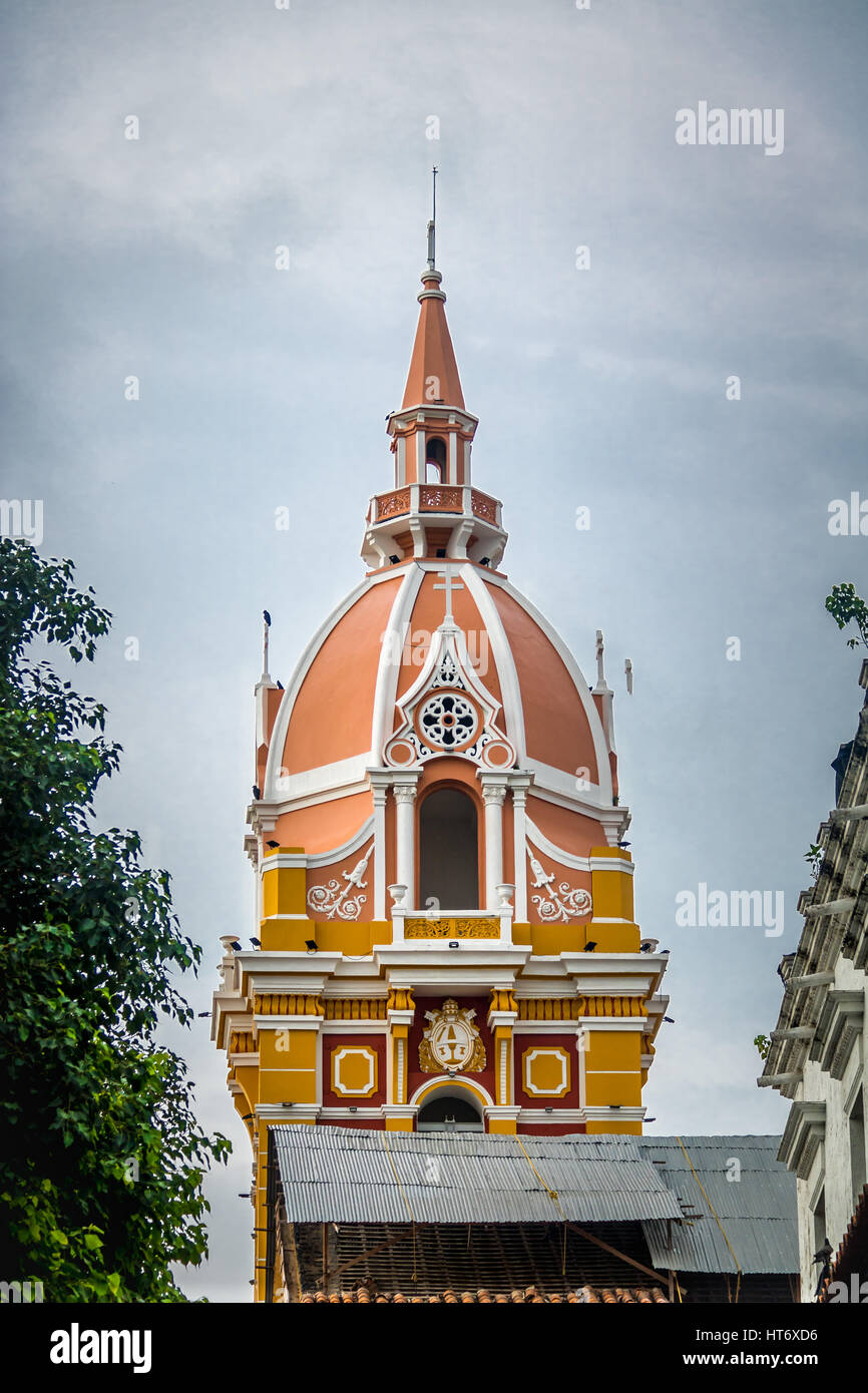 Dome of Santa Catalina de Alejandría Cathedral  - Cartagena de Indias, Colombia Stock Photo