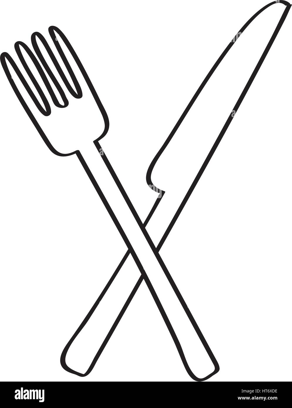 knife and fork kitchen cutlery isolated icon Stock Vector Image &amp; Art ...